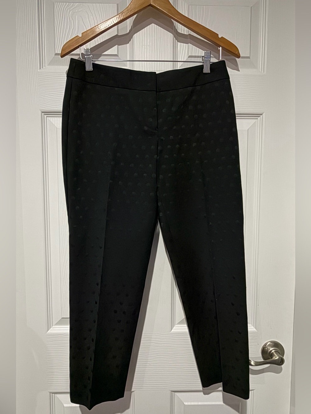 Talbots Black Subtle Dot Tailored Ankle Trousers